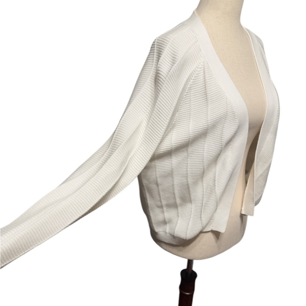 WoolOvers White Open Ribbed Cardigan